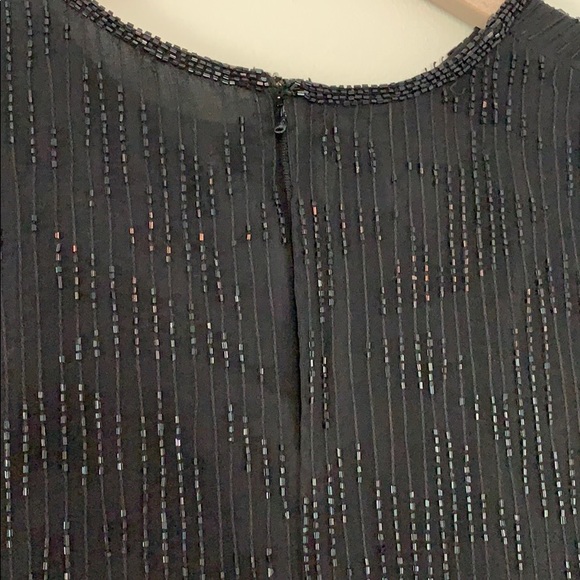 Laurence Kazar Vintage Silk Black Beaded Top - Picture 7 of 8